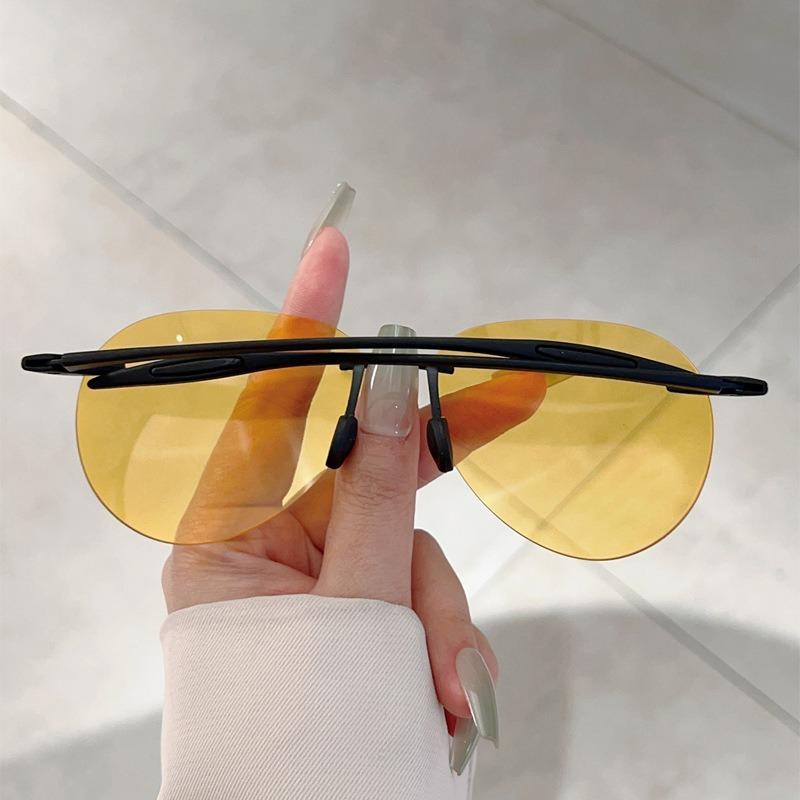 Men Sunglasses Classic Fashion Driving Sports Rimless Oval Male Women's TR90 Frame Sun Eyewear