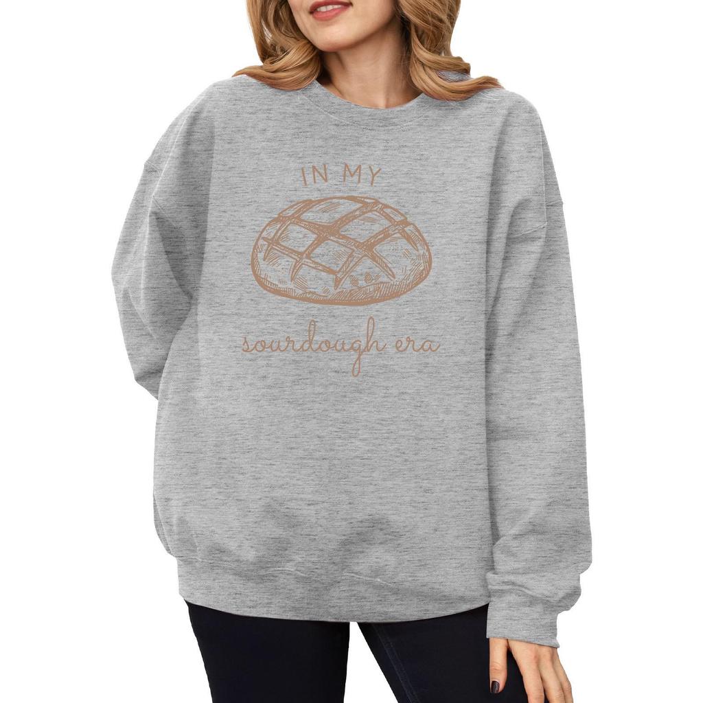 Autumn Winter American Style Printed Loose Round Neck Long Sleeve Hoodie
