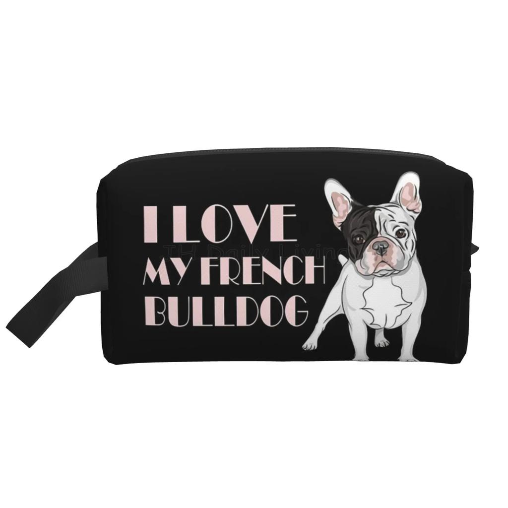 Cute French Bulldog Art Travel Storage Bags Portable Large Capacity Cosmetic Bag for Men Women Multifunctional Makeup Bag