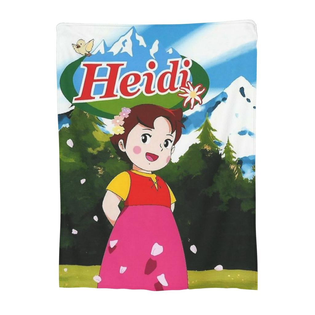 Heidi Girl Of The Alps Anime Blankets Flannel Sofa Throw Blanket Throw Blankets for Home Bedroom Office Throws Bedspread Quilt