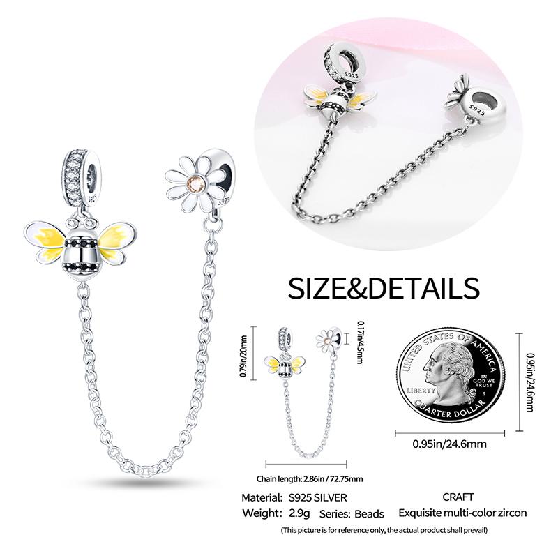 New Copper Star Moon Peach Heart Safety Chain Charm Beads Suitable For Pan Bracelets Diy Women'S Jewelry Gifts