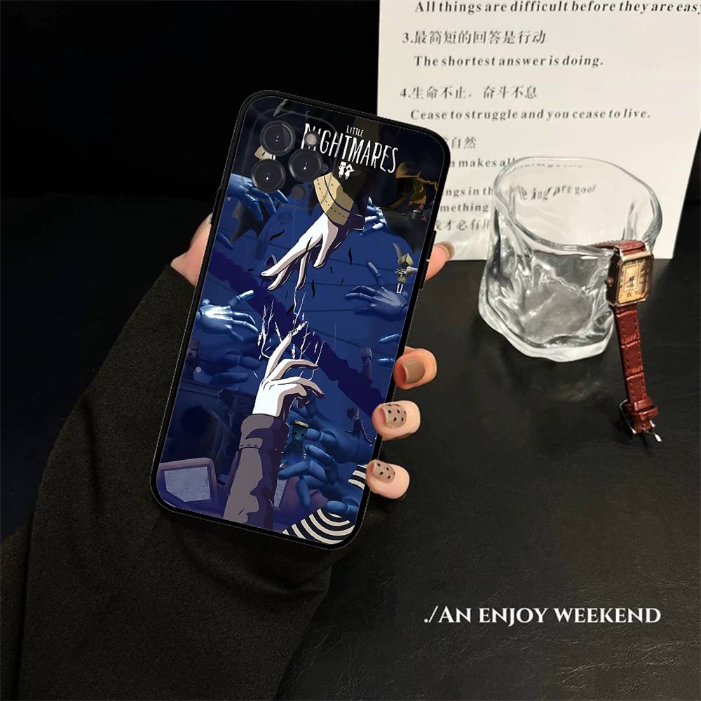 Game L-Little Nightmares Anime Phone Case For IPhone 16 Pro Max 15 17 Plus 14 13 12 Mini 11 Black Cover