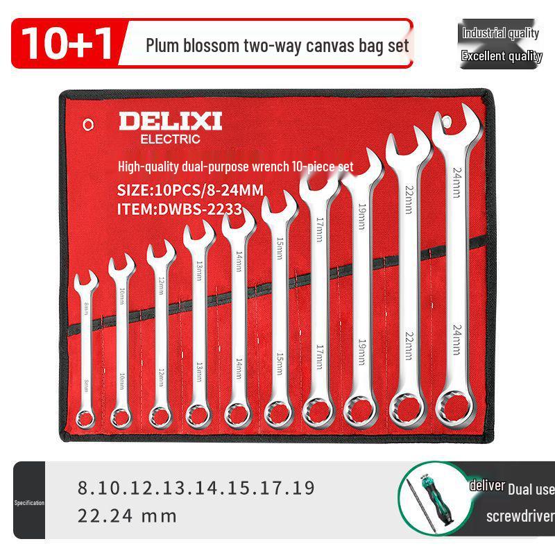 Adjustable Ratchet & Open-End Wrench Tool Set