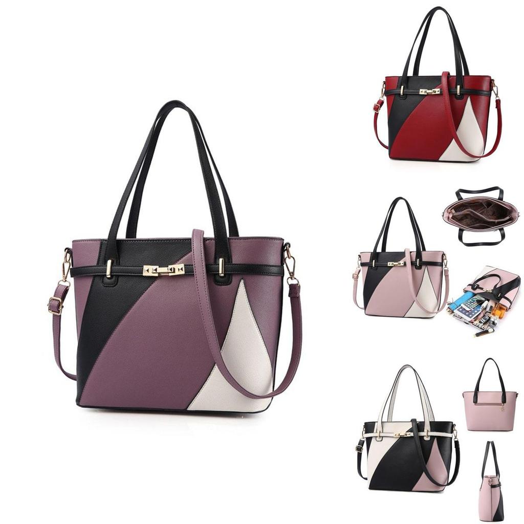 Elegant Pu Patchwork Leather Handbags For Women With Multifunctional Design