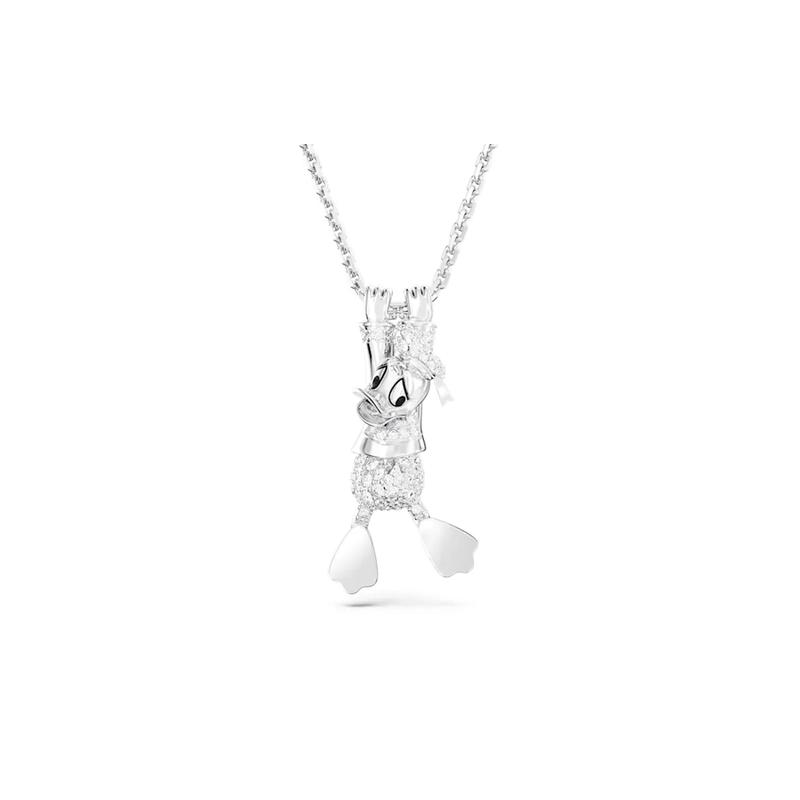Swarovski Disney Disney Donald Duck Pendant Crystal Necklace Women s Silver 5668776 серебряный