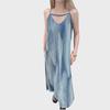 Women's French Tie-Dyed Suspender Dress - Slim and Loose Summer Seaside Beachwear