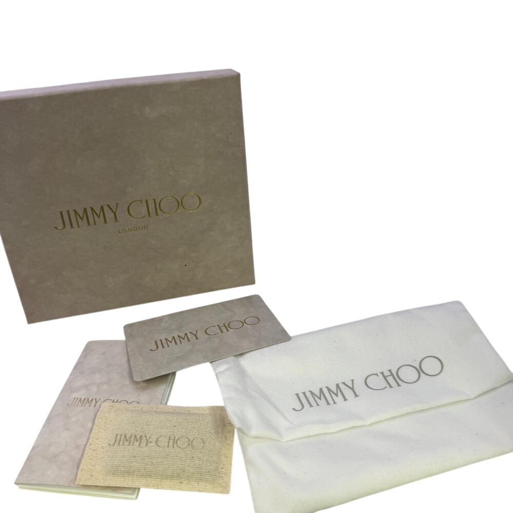 JIMMY CHOO name card holder logo leather Card Case Navy leather Used