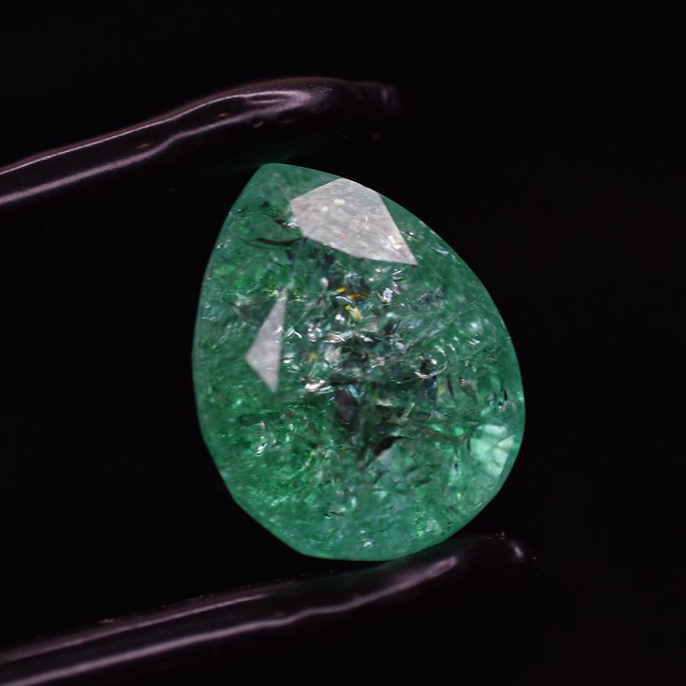 Green Emerald Certified GEMSTONE 20 Ct NATURAL Flawless Pear Cut