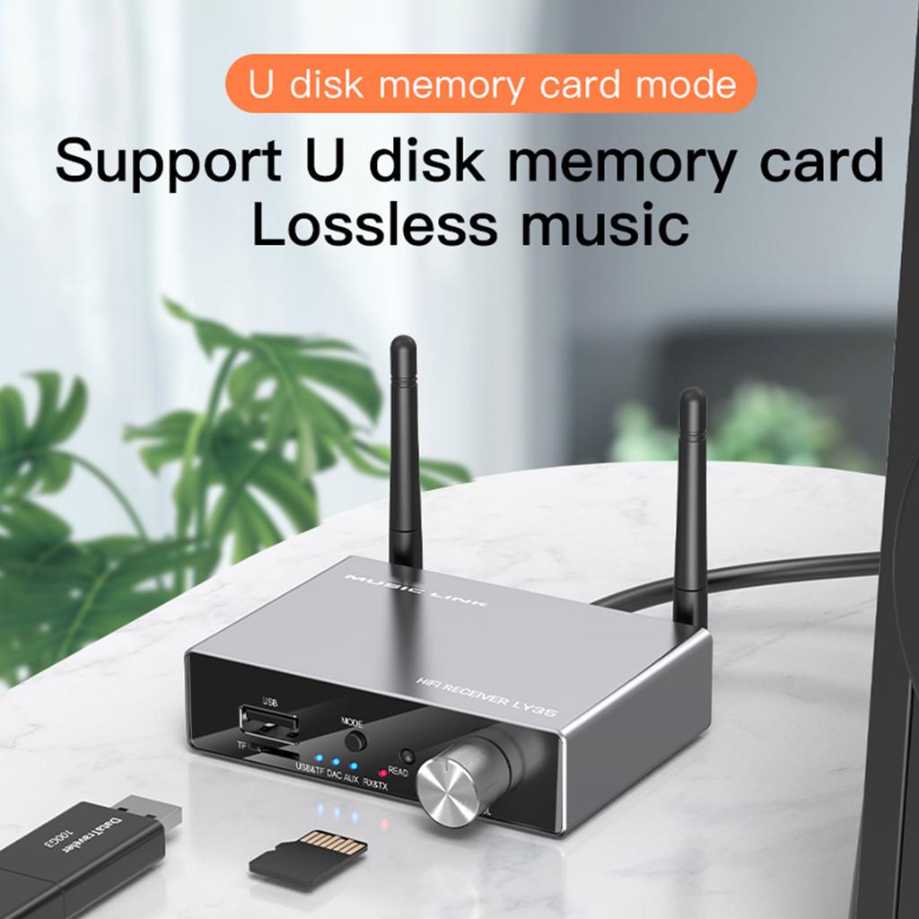 6 In 1 BT Audio Receiver Transmitter Optical 3.5mm Aux Wireless Music Adapter U Disk/TF Card Player DAC Converter