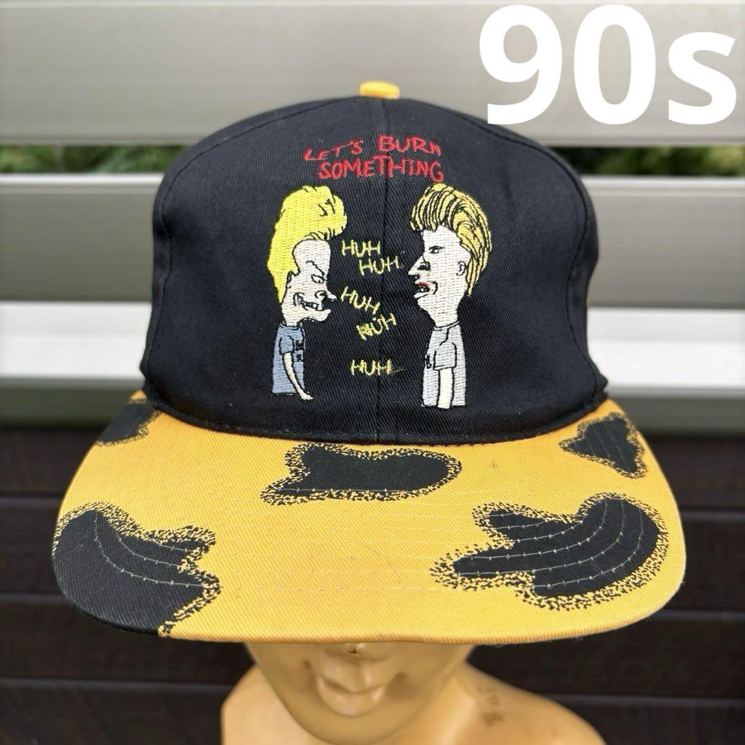 

[USED] Rare 90s Beavis & Butt-Head black and yellow cap, old vintage