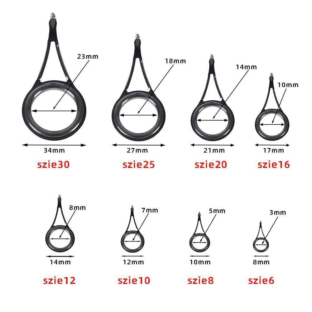 75Pcs/Box Fishing Rod Rings High-Carbon Steel Ceramic Fishing Rod Guides Repair Kit DIY Rod Guides