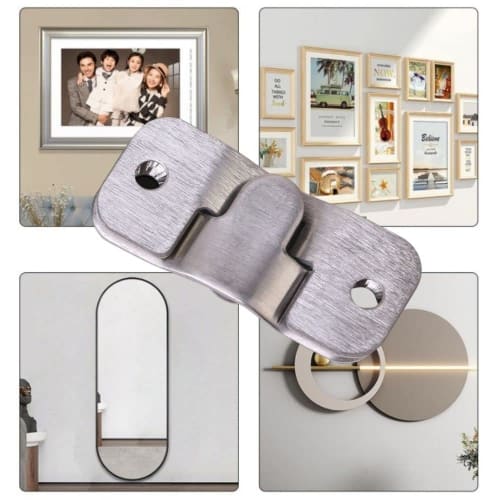 Lemfema Stainless Steel Wall Hooks, 15-Pair Set (30 Pieces), Frame Hanging Brackets, Frame Hooks for Hanging Clocks, Mirrors, and Paintings, Multi-Fun