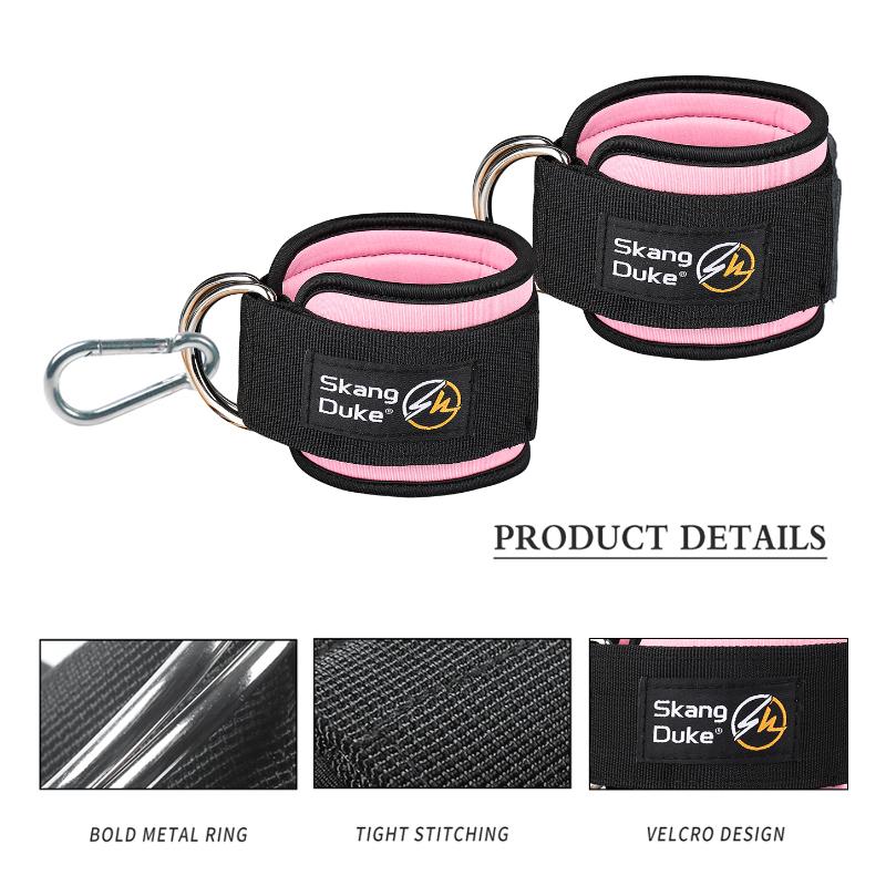 Skdk 1Pc Sport Ankle Straps Double D-Ring Adjustable Ankle Straps Foot Support Ankle Protector Gym Abs Glutes Legs Workout