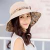 Sun Hat Fashion Print Wide Brim Temperament Foldable Anti Sun Cap for Beach