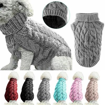 Dog Sweater Turtleneck Pet Sweater Warm Knitted Pullover Stretchy Knitwear Dogs Clothes for Fall Winter Small Dogs Puppies