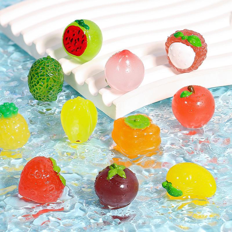 Luminous Miniature Fruit Toys: Edible DIY Micro-Landscape Decorations & Unboxing Blind Box Accessories