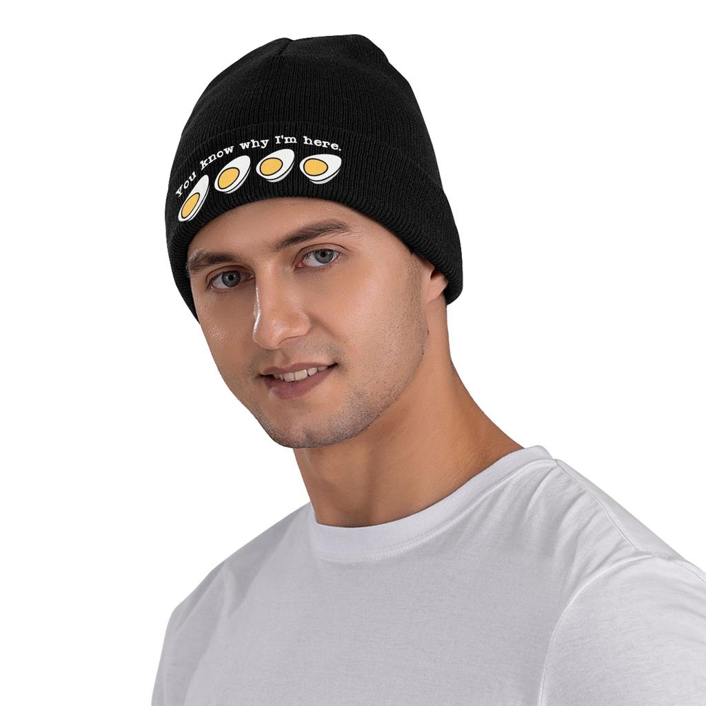 Thanksgiving Dinner You Know Why I'm Here Deviled Egg Retro Bonnet Hats Beanie Hats Winter Knitted Hat Men Women Gym Warm Cap