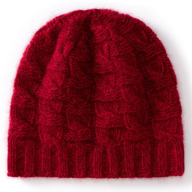 Warm Wool Blend Cable Knit Beanie Hat Men Women Winter Casual Unisex Foldable Headwear