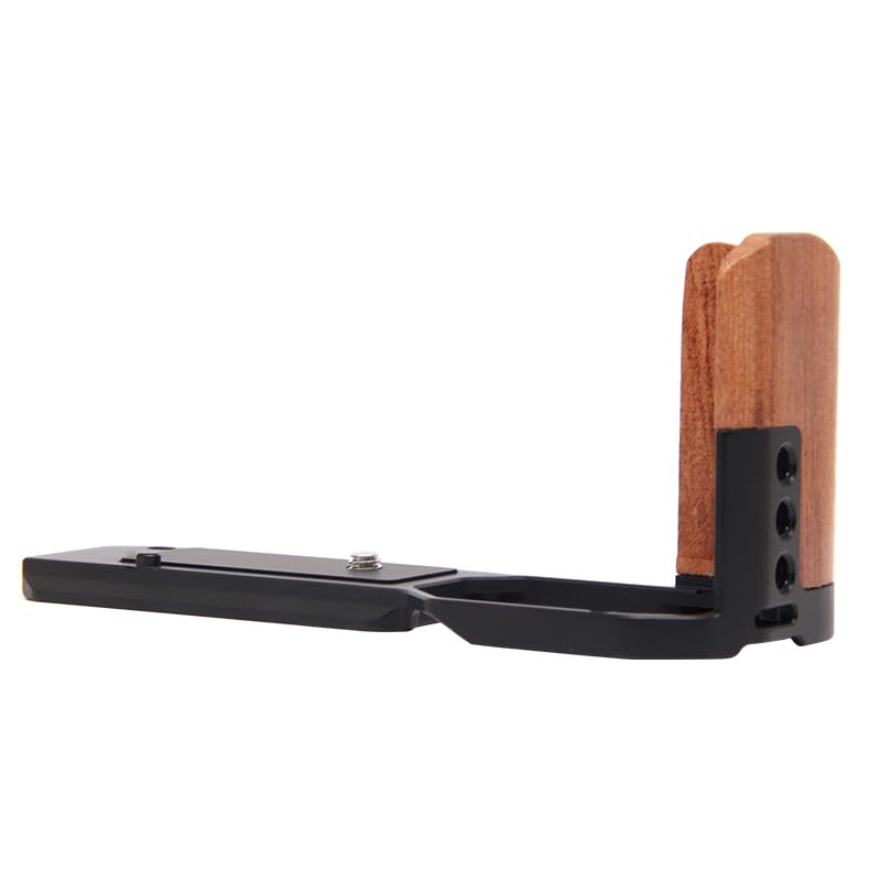 SIUTATDSH Camera Grip for Panasonic and Nikon Quick Release Plate with Wooden Battery Tripod Arca Swiss Compatible ZF/ZF Cameras, L-Shaped Handle,