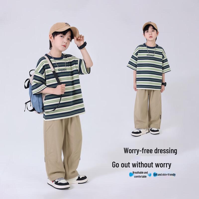Boys' Cotton Blend Summer Short Sleeve Set