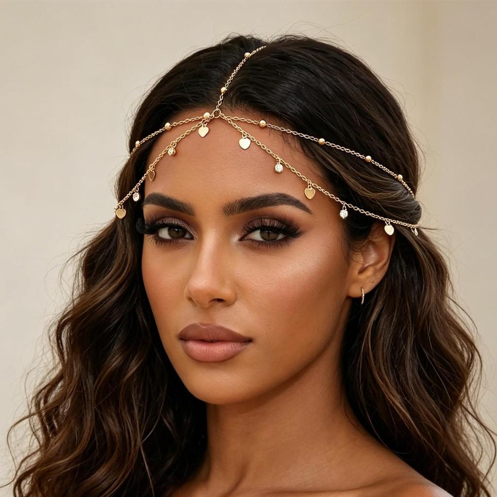 Bohemian mehrschichtige Pailletten-Kopfkette: Eleganter, Trendiger Europäischer & Amerikanischer Stil Schmuck