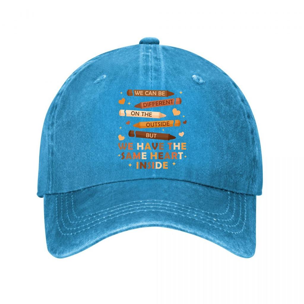 We Can Be Different On The Outside Same Heart Inside Washed Baseball Cap Outdoor For Womens Unisex FeUnisex