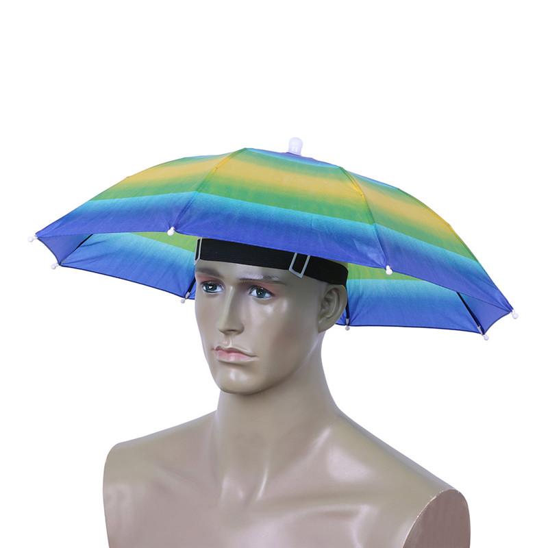 55/65cm Portable Outdoor Umbrella Hat Cap Folding Women Men Umbrella Fishing Hiking Golf Beach Headwear Handsfree Umbrella