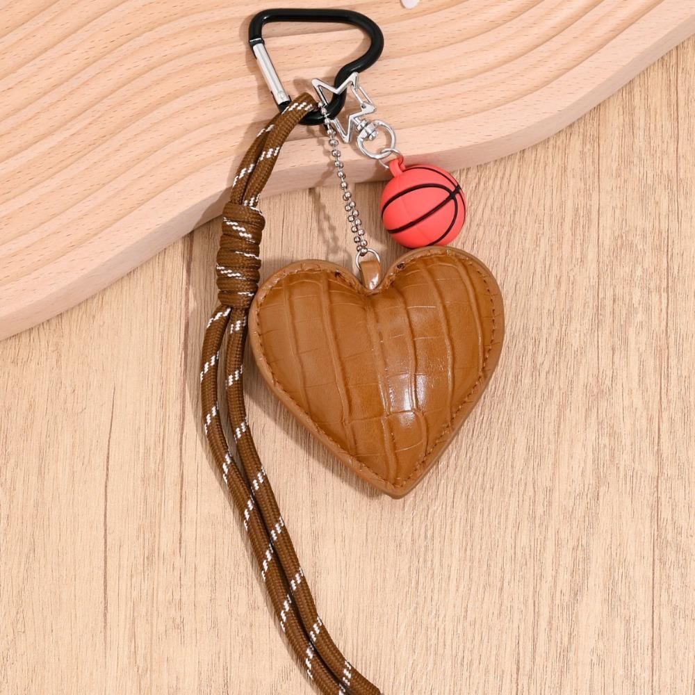 Basketball Braided Rope Car Keyrings PU Love Football Bag Charm Leather Heart Keychain  Kids Gifts