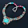 Türkis, Koralle 925 Sterlingsilber Halskette Tibetsilber Halskette Böhmische Antike Halskette Handgefertigter Schmuck Nepalesische Halskette Geschenk für Ehefrau