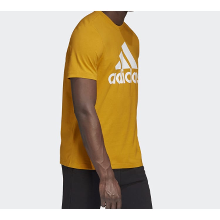 adidas T Shirts Men's Gold Crew Neck Moderate Straight Fit GC7347