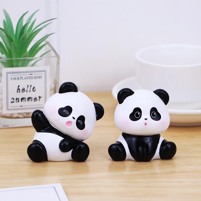 Panda Fufu Figurine: Cute Decor for Home, Office, or Car – Creative Gift Idea