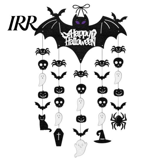 Wall Hanging Bat Set Happy Halloween Door Sign, Spooky Skull Spider Paper Outdoor Celebration Decor Ornament, Large Hanger for Party Supplies