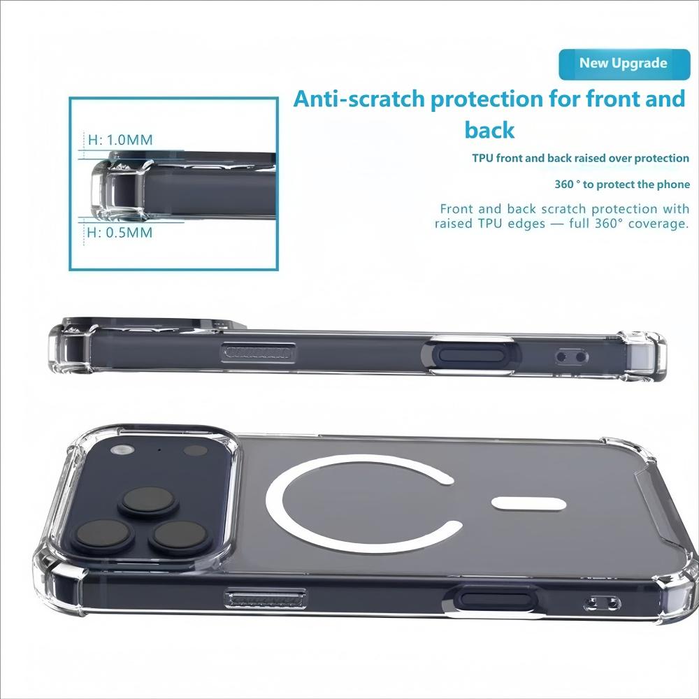 Al Antiurto Per Custodia Telefono Per Per Iphone 17 Air 16 15 14 13 12 11 Pro Max Plus Ricarica Wireless Magnetica Cover Trasparente