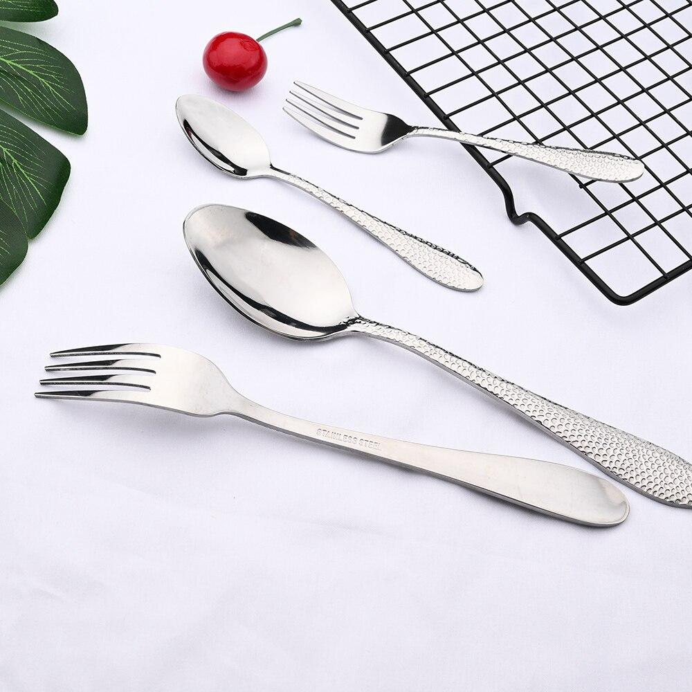 30pcs For 6 Stainless Steel Tableware Crystal pattern Cutlery Home Kitchen Flatware Fork Spoon Knife Spoon Dinnerware Set