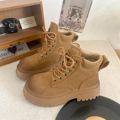 A9852 High Quality Thick-soled Martin Boots Women's Rhubarb Boots Autumn Short Boots 2024 New Locomotive Boots Short Boots