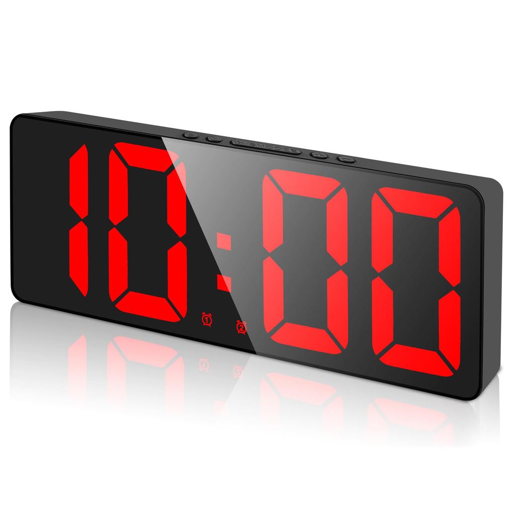 Digital Alarm Clock Upgraded Version LED Clock for Bedroom Electronic Desktop Clock with Temperature Display 5 Level Bright