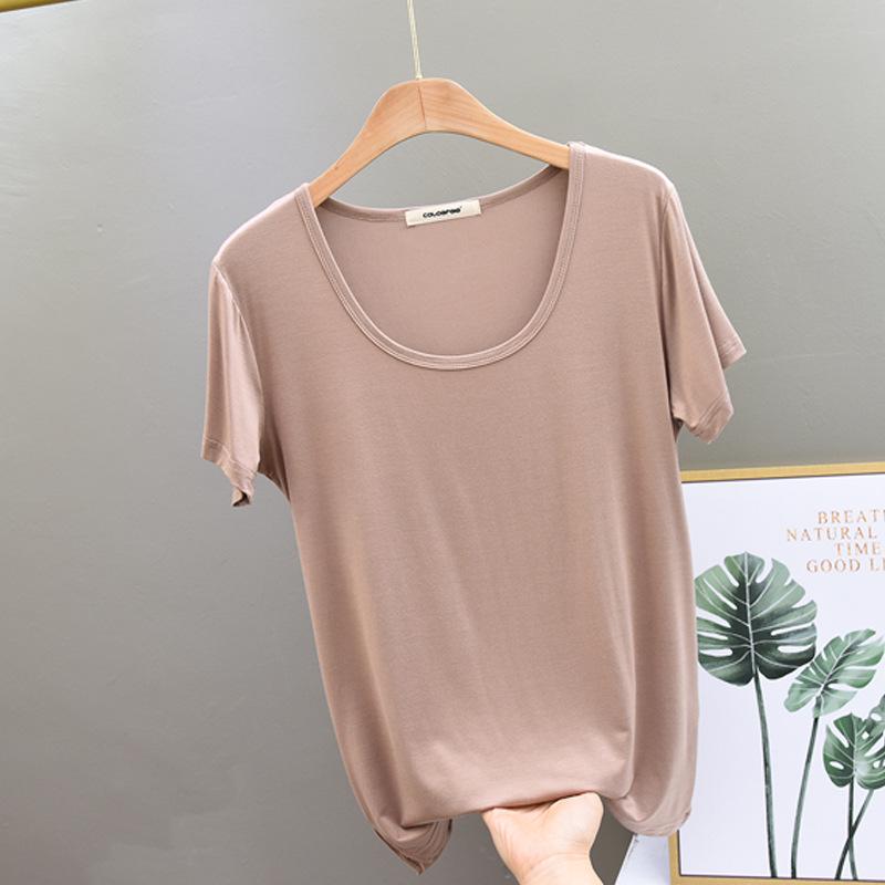 

Женский приталенный топ с коротким рукавом в корейском стиле - Летняя мода, футболка с круглым вырезом L