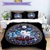 Winter Dog Fantasy Pattern Bedding,Quilt Set Quilt Cover Pillowcase Home Birthday Gift (1*duvet cover+2*pillowcase,without core)