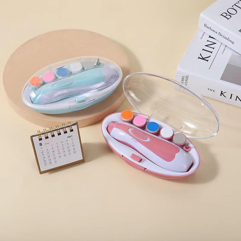 Portable Electric Baby Nail Grinder & Clippers Set - Six-in-One, Anti-Scratch, Anti-Pinch Safe