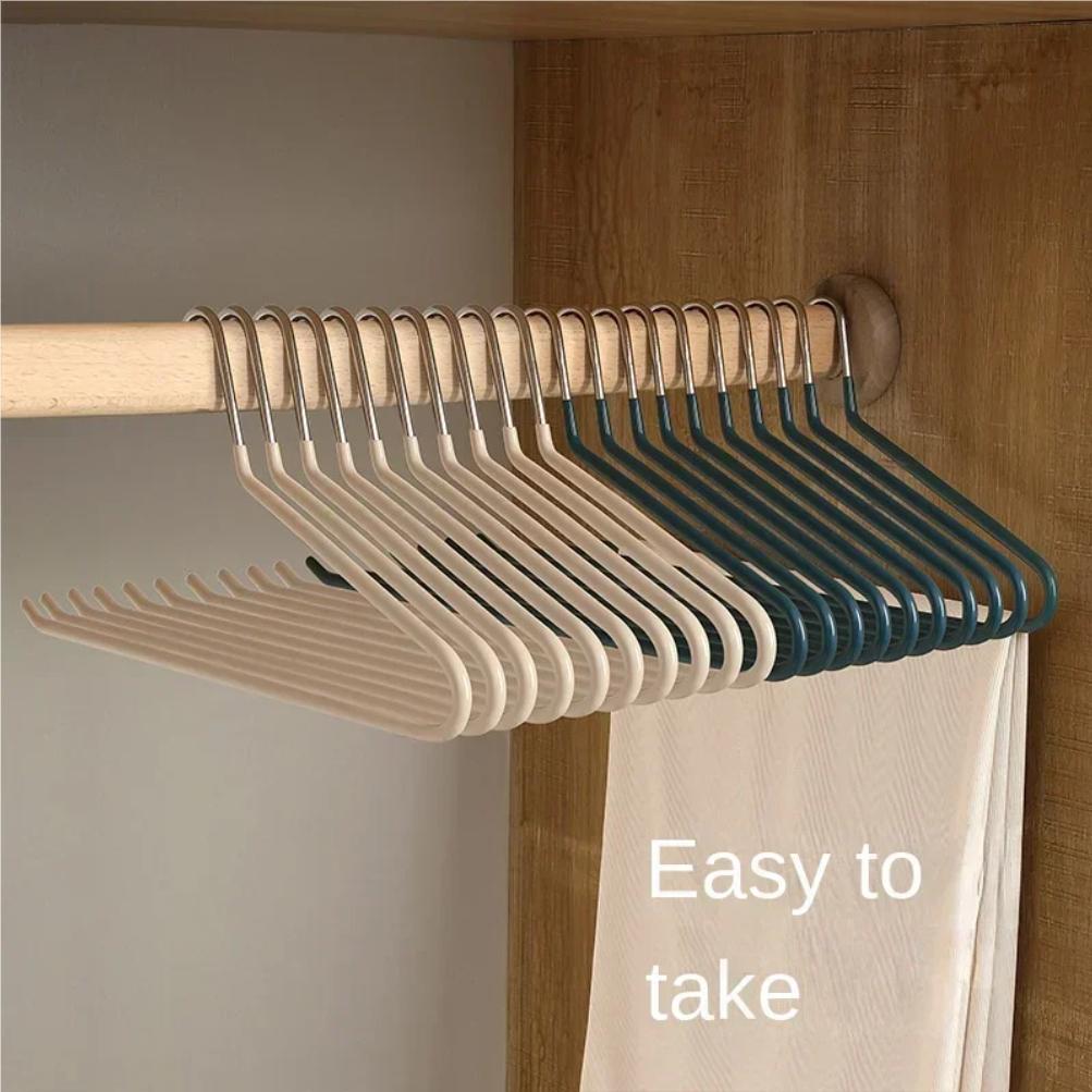 10 Stück Nahtloser HosenbügelRutschfester Metall Hemd Hosen Hakenbügel Offener Hosenmantel Haken Kleiderschrank Organizer Kleiderständer