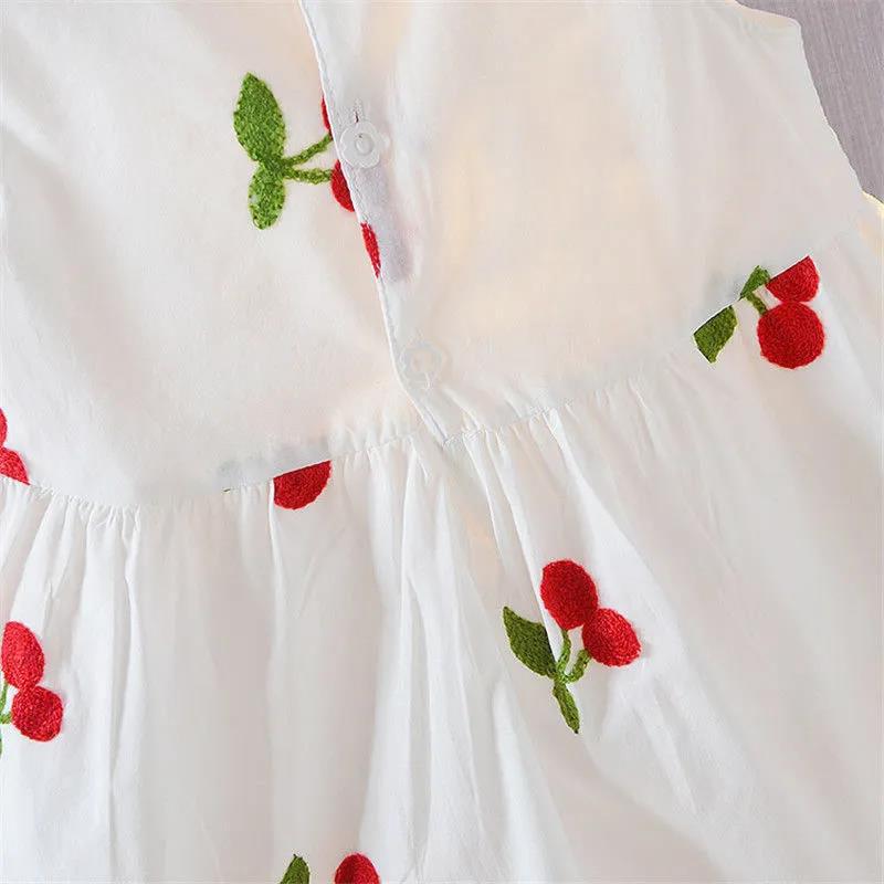 Girls Cute Dress Summer Cotton Vest Skirt 0-3 Baby Girl Nightdress Dress Doll Skirt White Sleeveless A-line Skirt