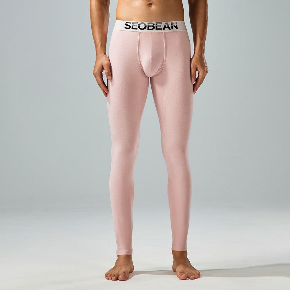 Xibin Seobean Men's Warm Low-Waist Thin Trousers - Comfortable Base Layer for Autumn/Winter