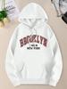 Brooklyn 1898 New York City USA Sweatshirt Female Casual Fleece Hooded Autumn Crewneck Hoodies Simple Oversized Unisex's Tops