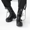 Punk Style Women Boots Lace-up Heel Height Platform Shoes Woman Gothic Ankle Rock Boots Metal Decor Man and Woman Sneakers 2025