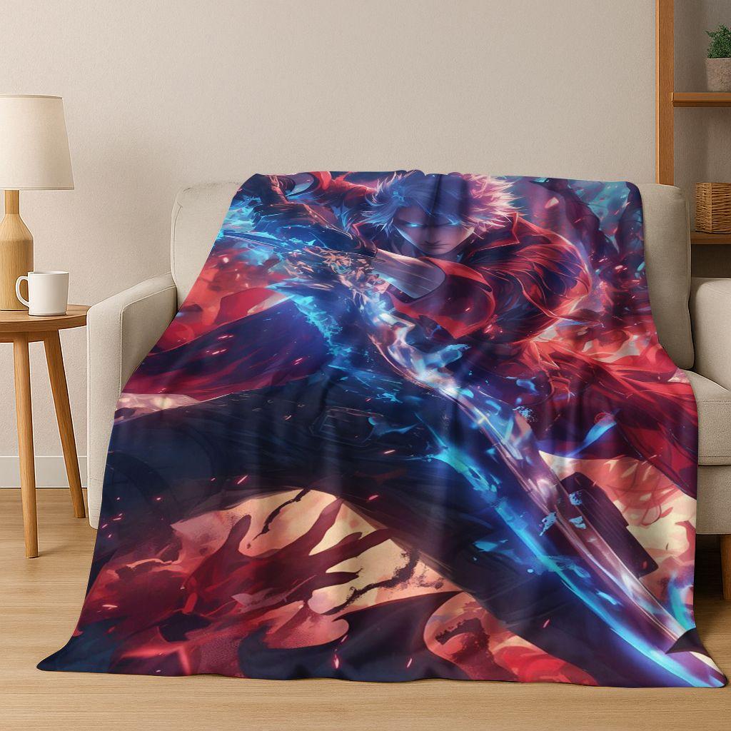 3D D-Devil May Cry DMC Hry Vergil Dante Flanelová deka, Teplá a útulná měkká přehozová deka pro domácí ložnici postel pohovku Dětský dárek