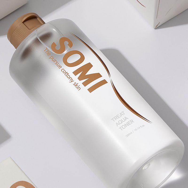 Somi Treat Aqua Toner 300ml Large Capacity Hyaluronic Acid Exfoliating Toner