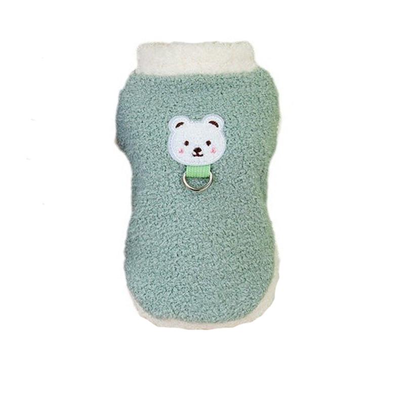 

Зимняя теплая одежда для собак с D-кольцом, плюшевое пальто для маленьких и средних собак, мягкая одежда для щенков, одежда для чихуахуа и йоркширского терьера, товары для питомцев XS зелёный