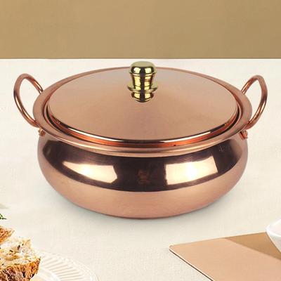 Copper Pot Cookware Cooking Stew Pan Handmade Elegant for Stovetop, Induction