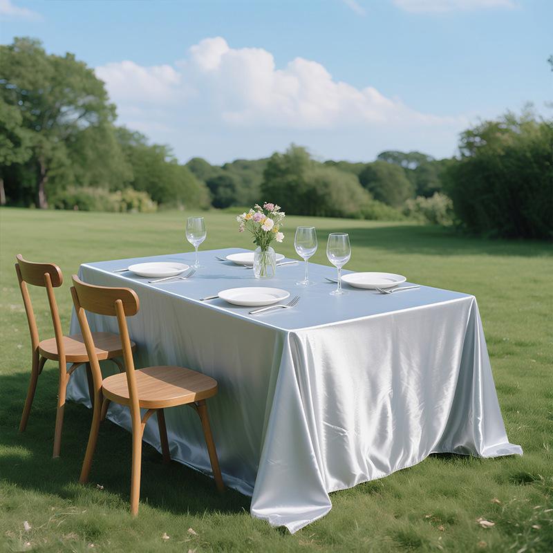 Satin Table Cover Rectangle Silky Soft Table Cloth, Satin Dining Tablecloths for Wedding Banquet Table Decoration, Dining Room