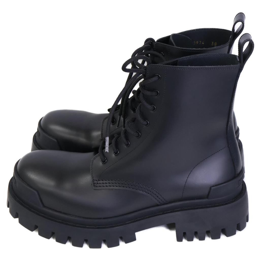 Balenciaga 590974 STRIKE LACE-UP Schnürstiefel Schuhe 38 schwarzGebraucht